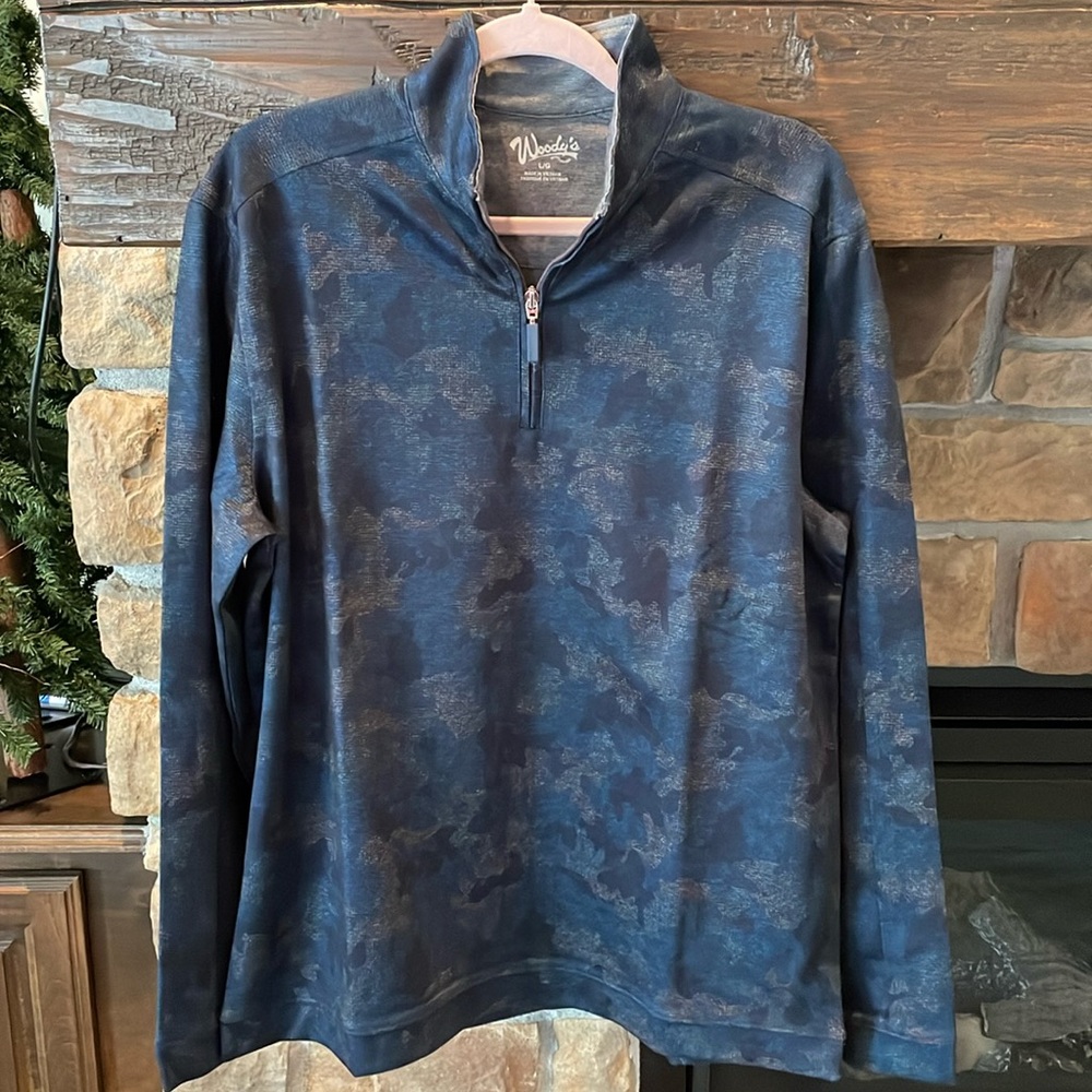 Woody’s Retro Lounge Camo Quarter Zip Pullover NEW
